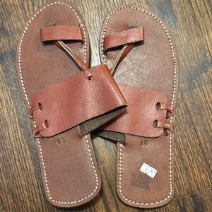 Handmade in Kenya - Brown Leather Sandals